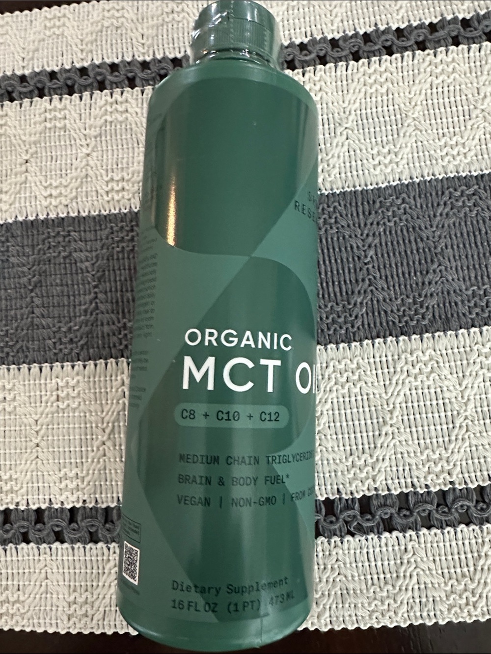 Organic MCT Oil - Green Bottle, Vegan Medium-Chain Triglycerides